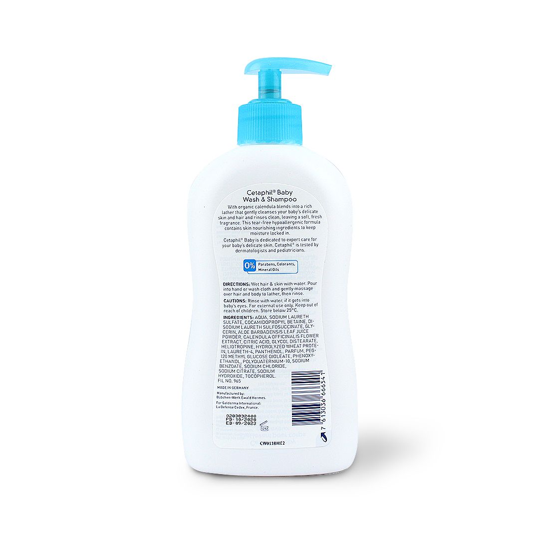 CETAPHIL BABY CALENDULA WASH AND SHAMPO 400ML PUMP