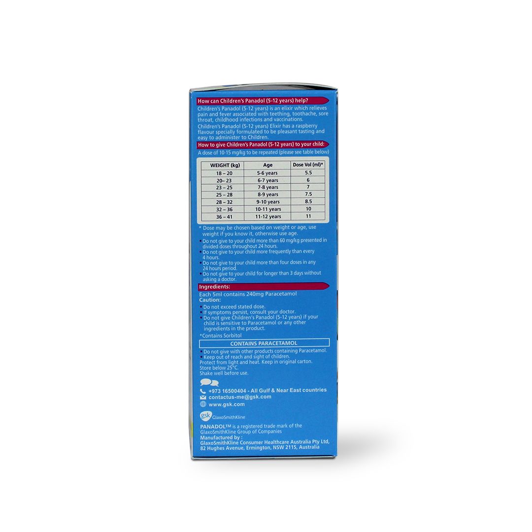 PANADOL 100ML ELIXIR 5-12 years