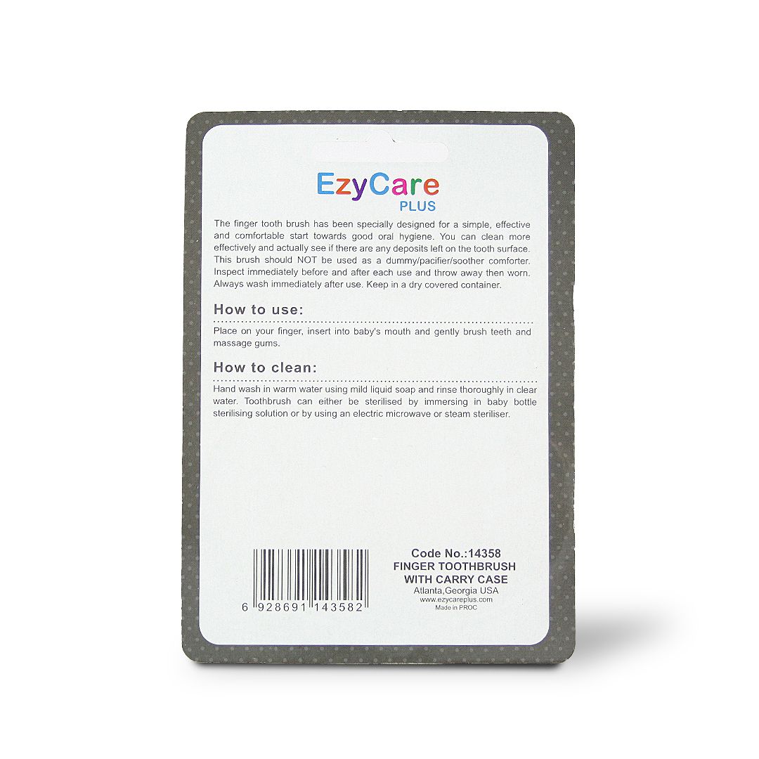 EZYCARE FINGER TOOTH BRUSH WITH CARRY CASE 14358