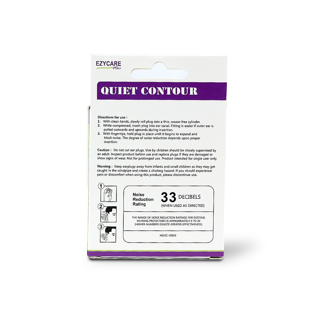 EZY CARE QUIET CONTOUR EAR PLUG 10 PAIR-10033