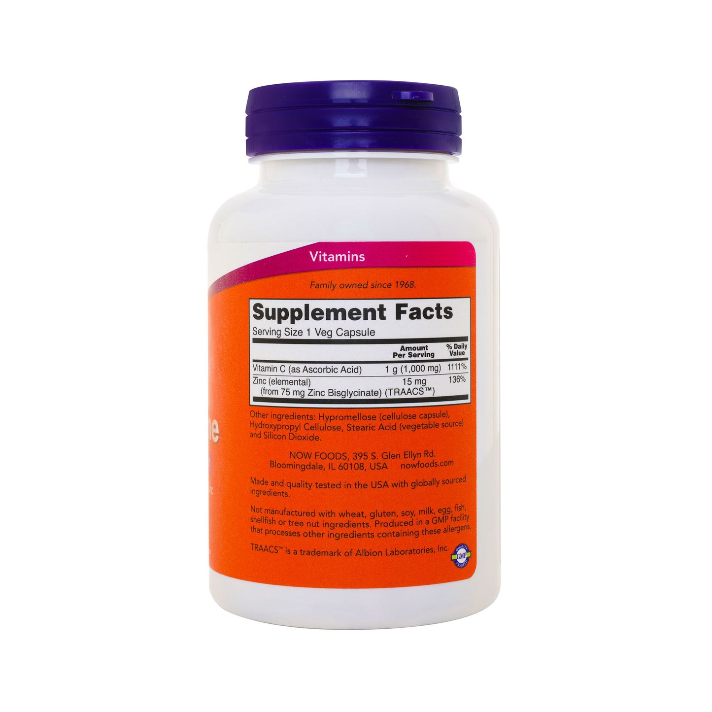 NOW C 1000 + ZINC IMMUNE VEG CAPS 90 S