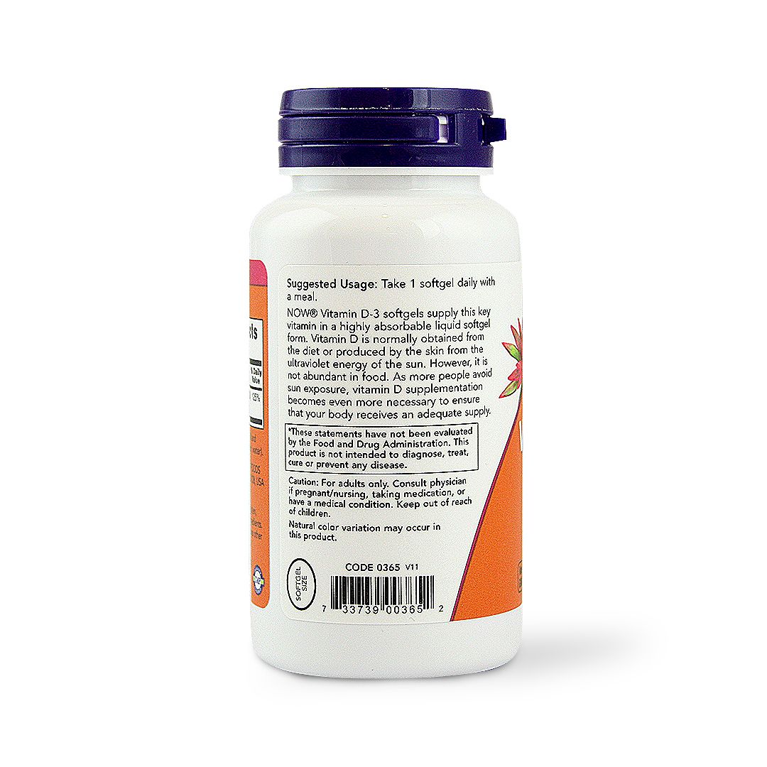 NOW VITAMIN D3 1000 IU SOFTGELS 180 S