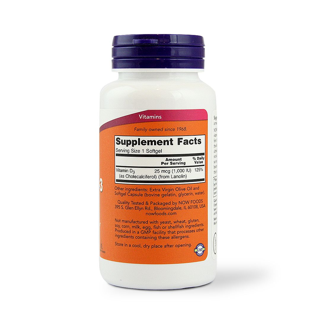 NOW VITAMIN D3 1000 IU SOFTGELS 180 S