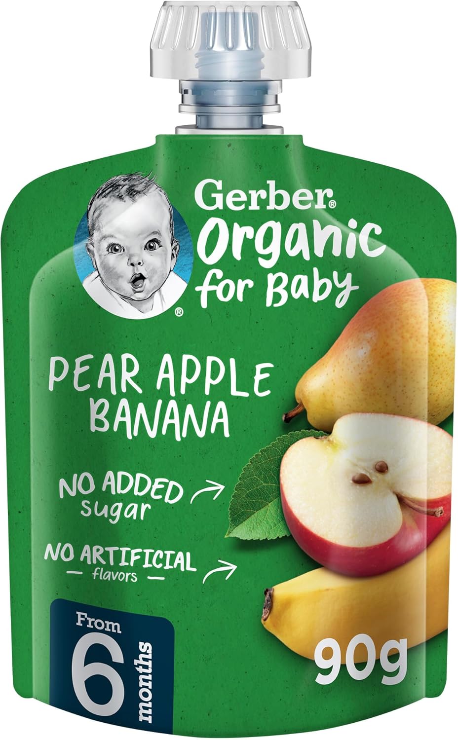 GERBER ORGANIC PEAR APPLE BANANA PUREE 90 G