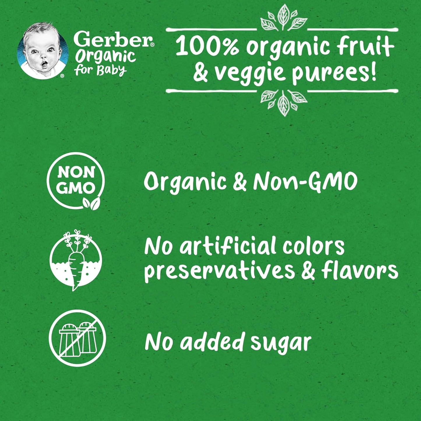 GERBER ORGANIC PEAR APPLE BANANA PUREE 90 G