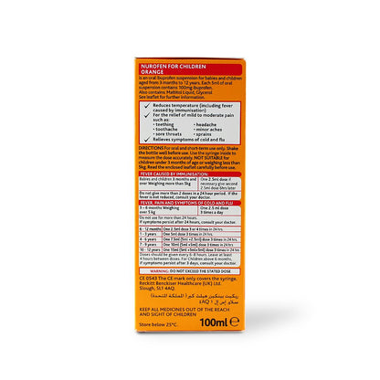 NUROFEN SUSPENSION ORANGE 100 ML