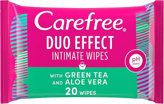 CAREFREE INTIMATE WIPES GREEN TEA+ALOE VERA 20