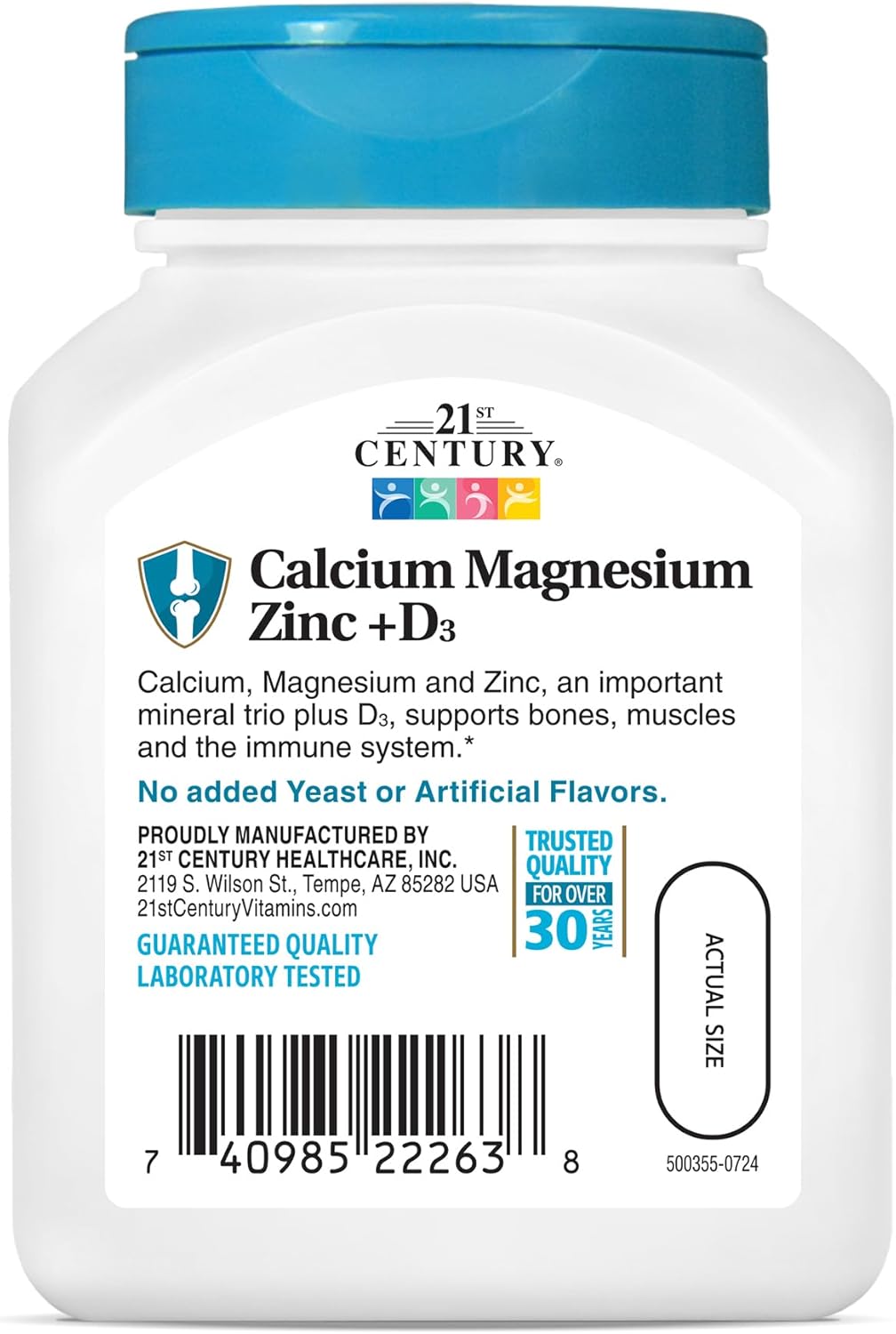 21ST CENTURYCALCIUM MAGNESIUM & ZINC + D - 90 TABS