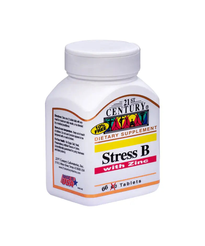 21ST CENTURY STRESS B WITH ZINC - 66 TABS