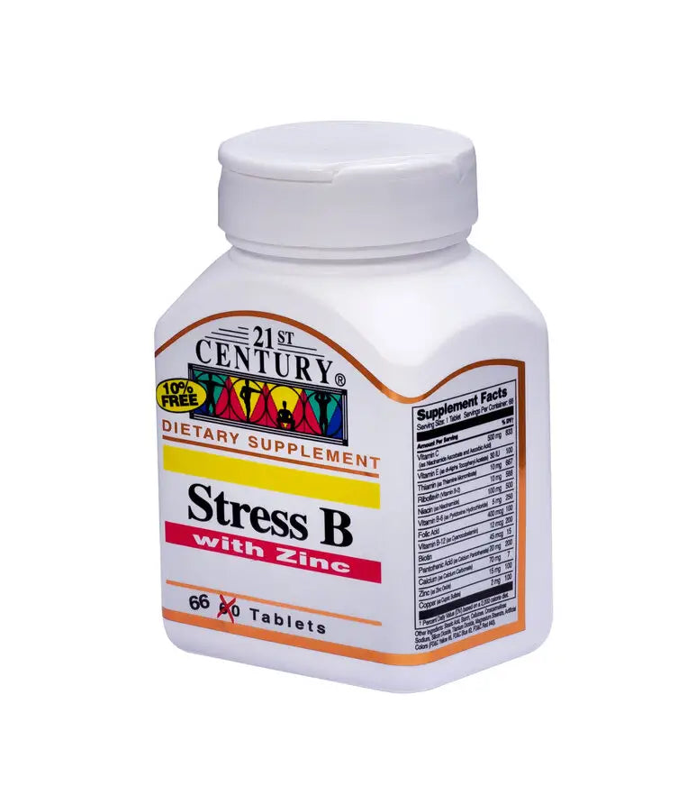 21ST CENTURY STRESS B WITH ZINC - 66 TABS