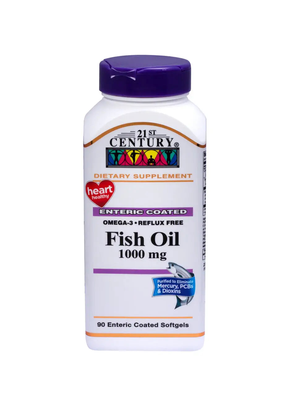 21ST CENTURY OMEGA-3 FISH OIL 1000 MG ENTERIC COATED - 90 SG