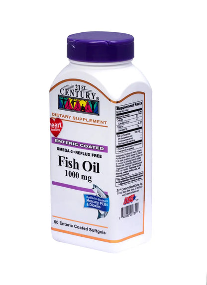 21ST CENTURY OMEGA-3 FISH OIL 1000 MG ENTERIC COATED - 90 SG