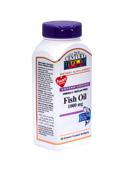 21ST CENTURY OMEGA-3 FISH OIL 1000 MG ENTERIC COATED - 90 SG