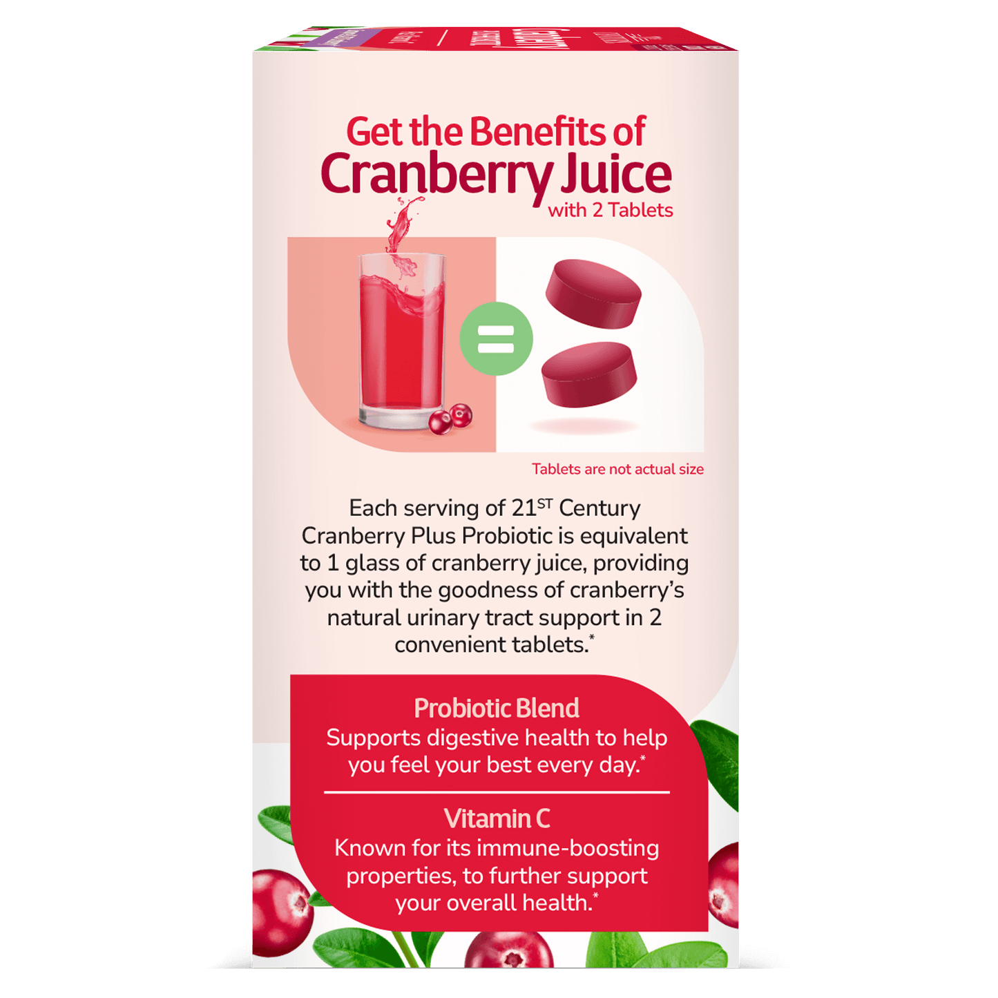 21ST CENTURY CRANBERRY + PROBIOTIC - 60 TABS