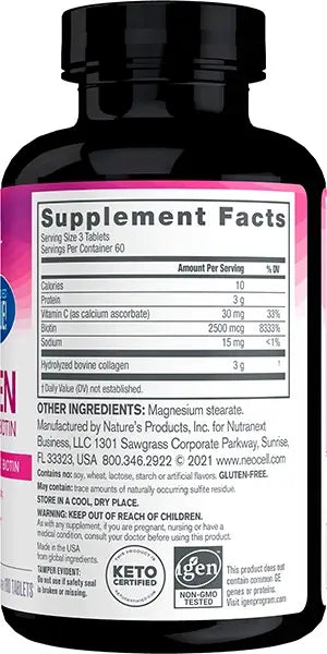 NEOCELL SUPER COLLAGEN + C + BIOTIN - 180 TABS