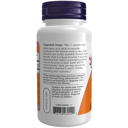 NOW ALPHA LIPOIC ACID 600MG 60 VCAPS