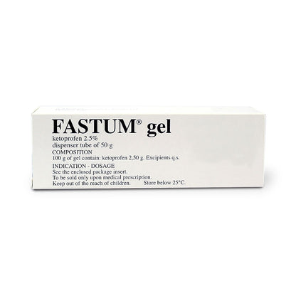 FASTUM GEL 2.5% 50G PLASTIC DISPENSER