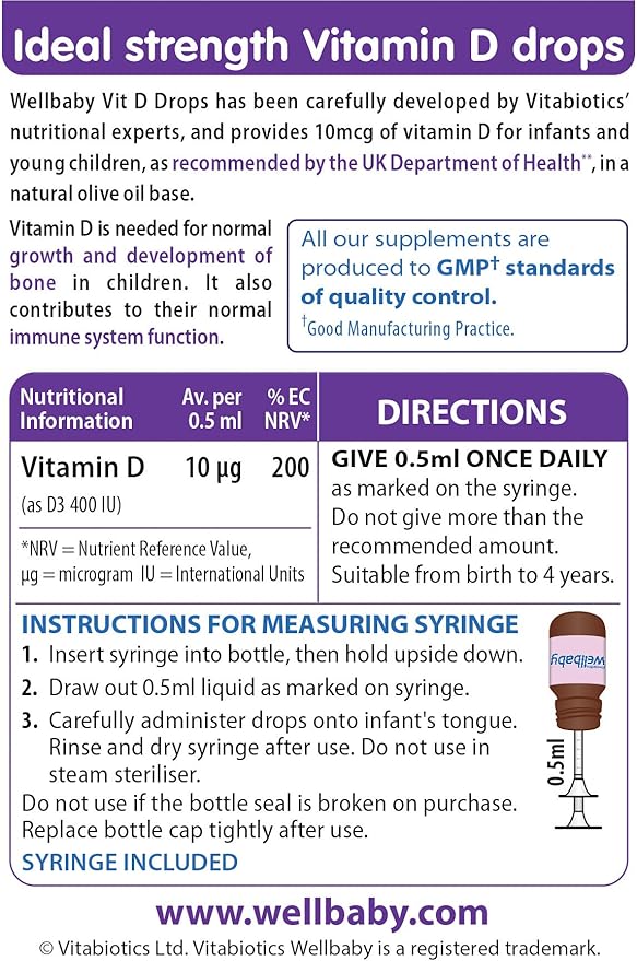 VITABIOTIC WELLBABY VITAMIN D DROPS