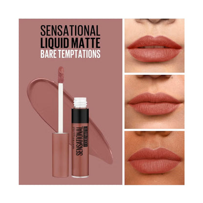 MAYBELLINE SENSATIONAL LIQUID MATTE LIPSTICK NU 04 BARE TEMP