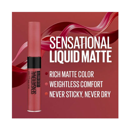 MAYBELLINE SENSATIONAL LIQUID MATTE LIPSTICK 08 SENSATIONAL