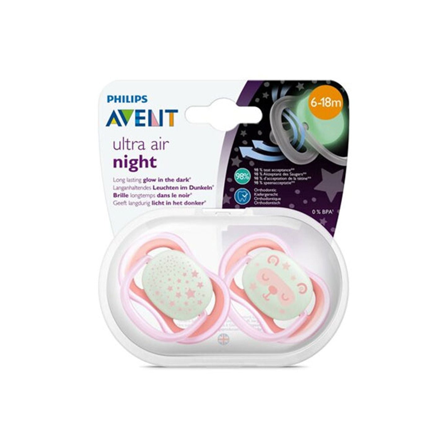 AVENT ULTRA NIGHT TIME 6-18M STR GIRL SCF376 / 22