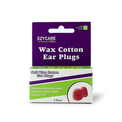 EZY CARE SOFT WAX COTTON EAR PLUGS 2 PAIR-11241