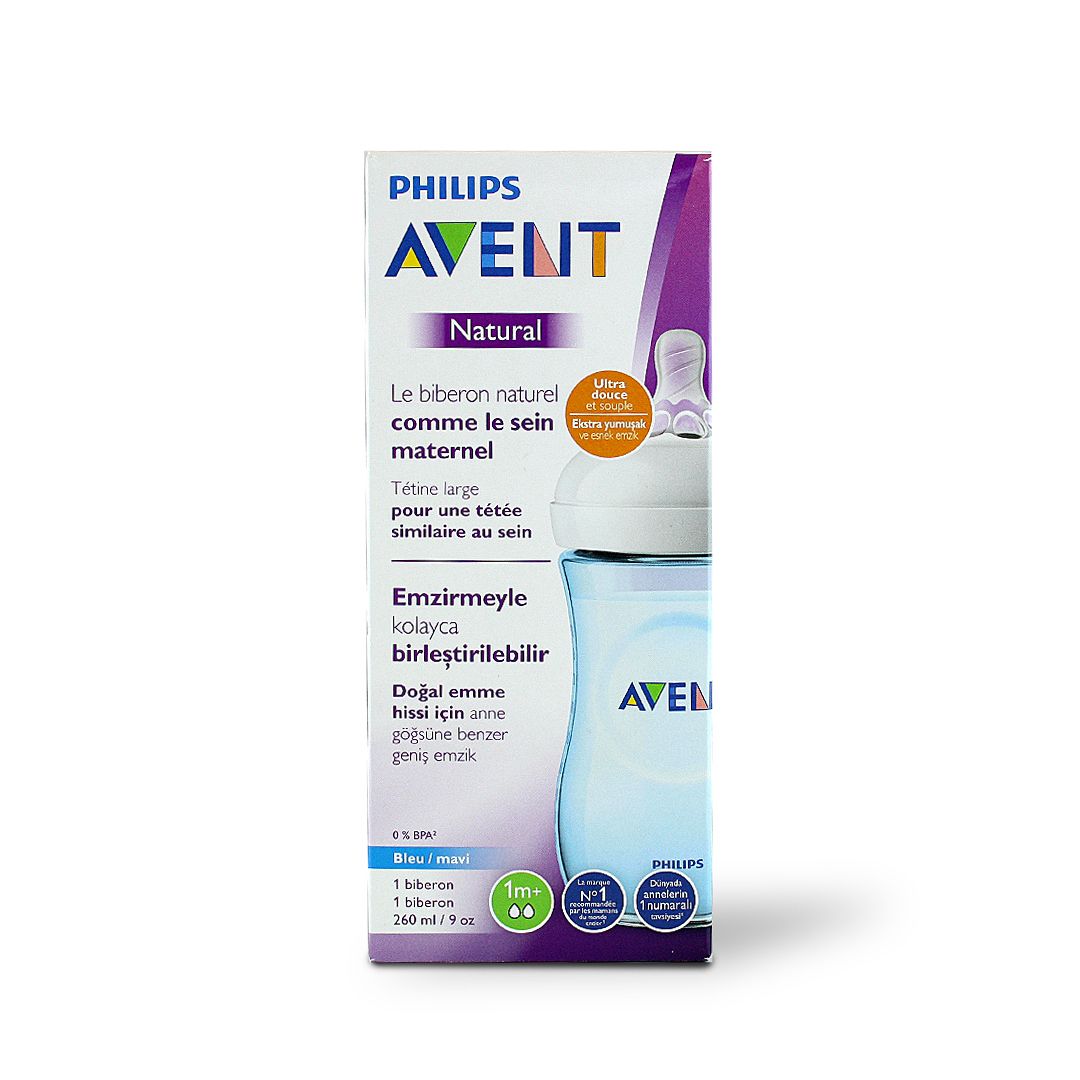 AVENT BOTTILE NATURAL 2 260 ML BLUE SCF035 / 17