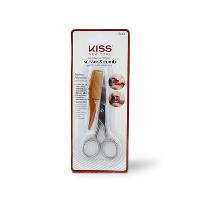 KISS MUSTACHE & BEARD SCISSOR & COMB SCI01