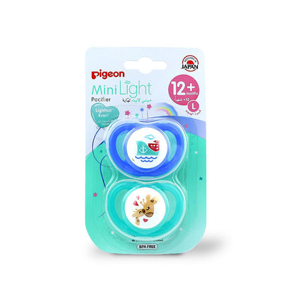 PIGEON SILICONE PACIFIER MINILIGHT TWIN 12+ 78261