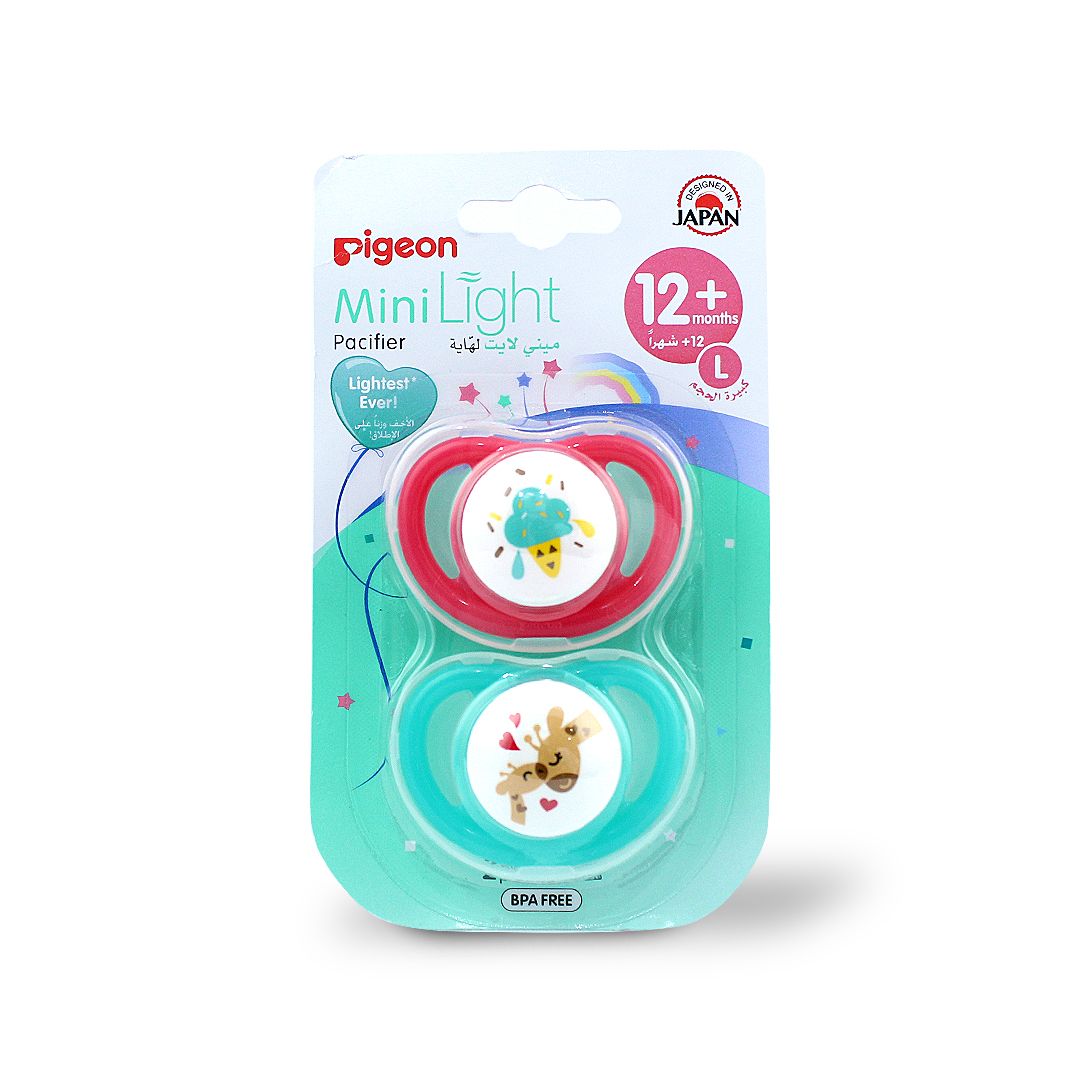 PIGEON SILICONE PACIFIER MINILIGHT TWIN 12+ 78264