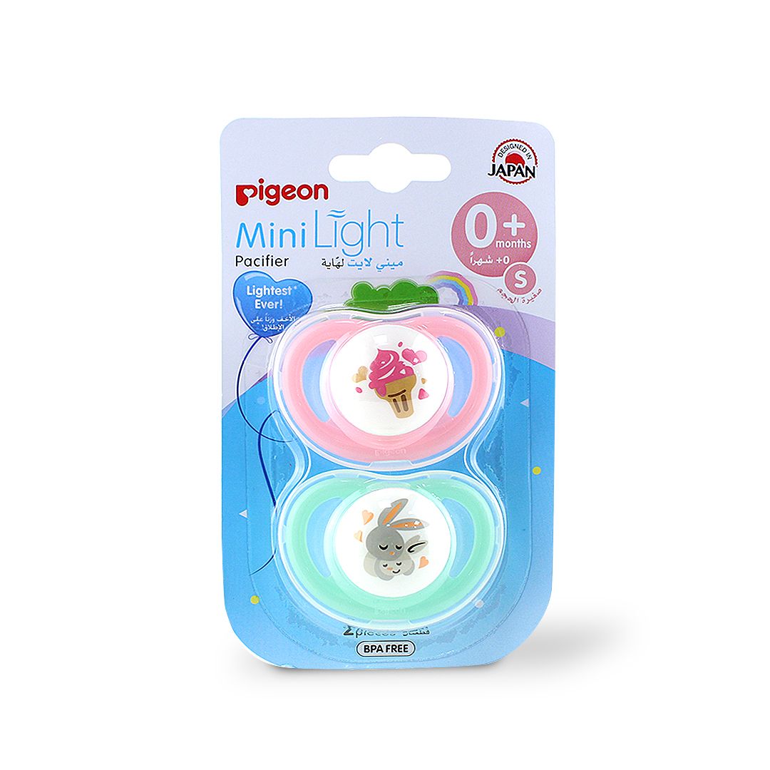 PIGEON SILICONE PACIFIER MINILIGHT TWIN 0+ 78262