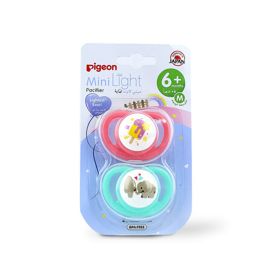 PIGEON SILICONE PACIFIER MINILIGHT TWIN 6+ 78263