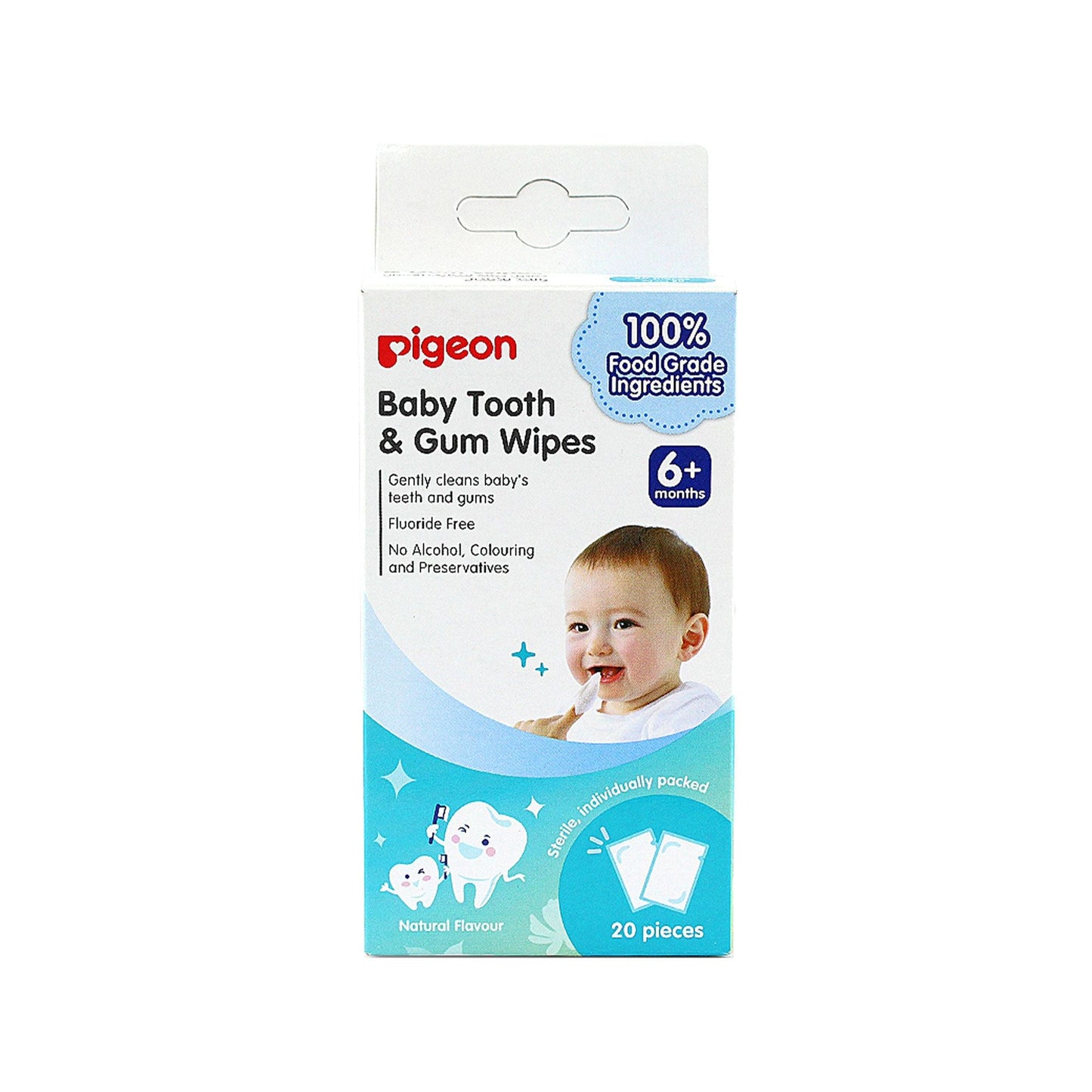 PIGEON BABY TOOTH & GUM WIPES NATURAL 20 S