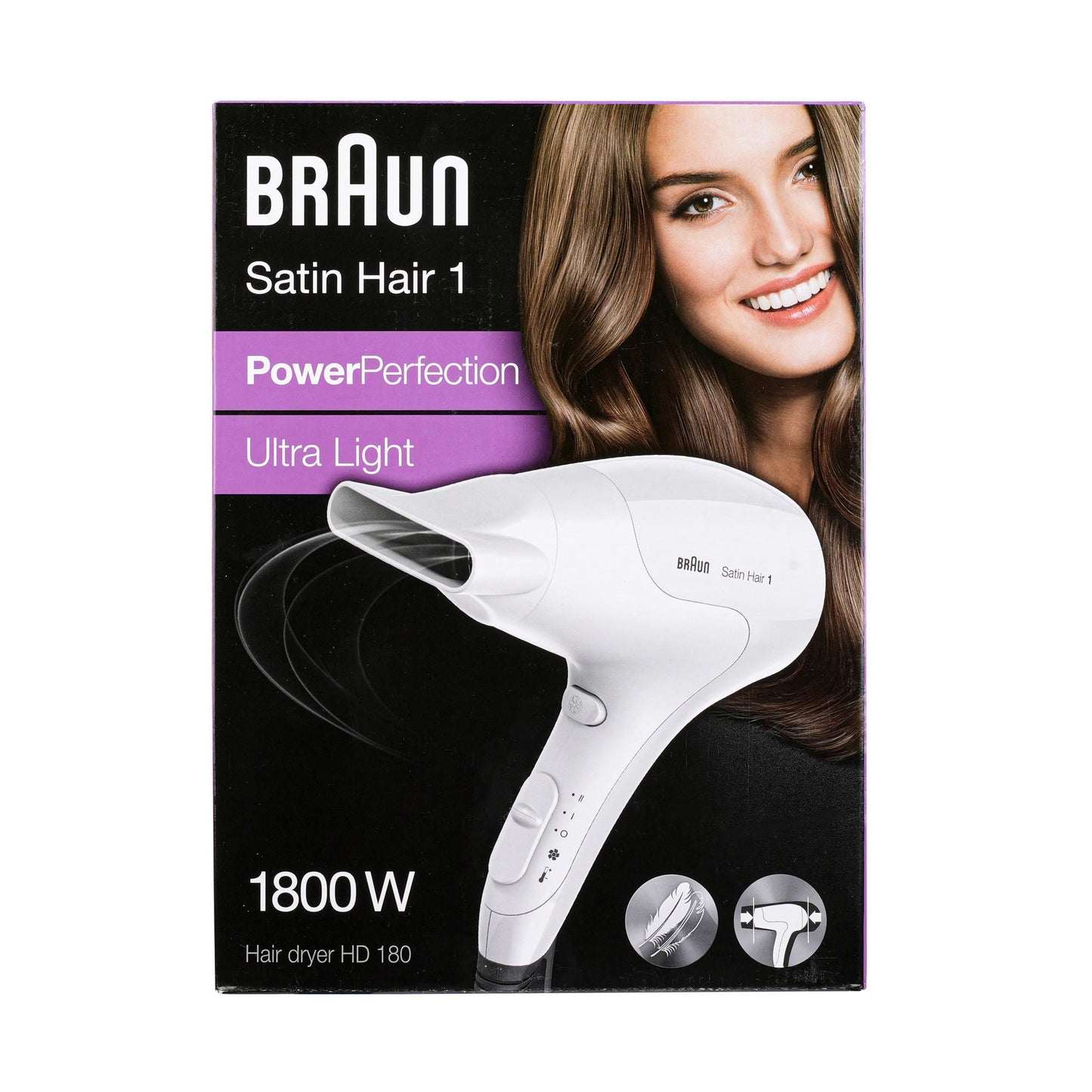 BRAUN SATIN HAIR 1 ULTRA LIGHT HAIR DRYER HD180