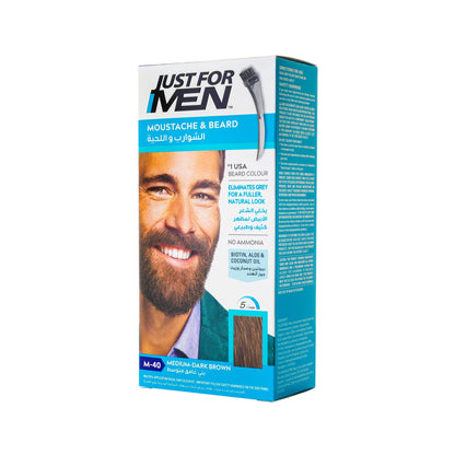 JUST FOR MEN HAIR COLOR MOSTACHE MEDIUM-DARK BROWN