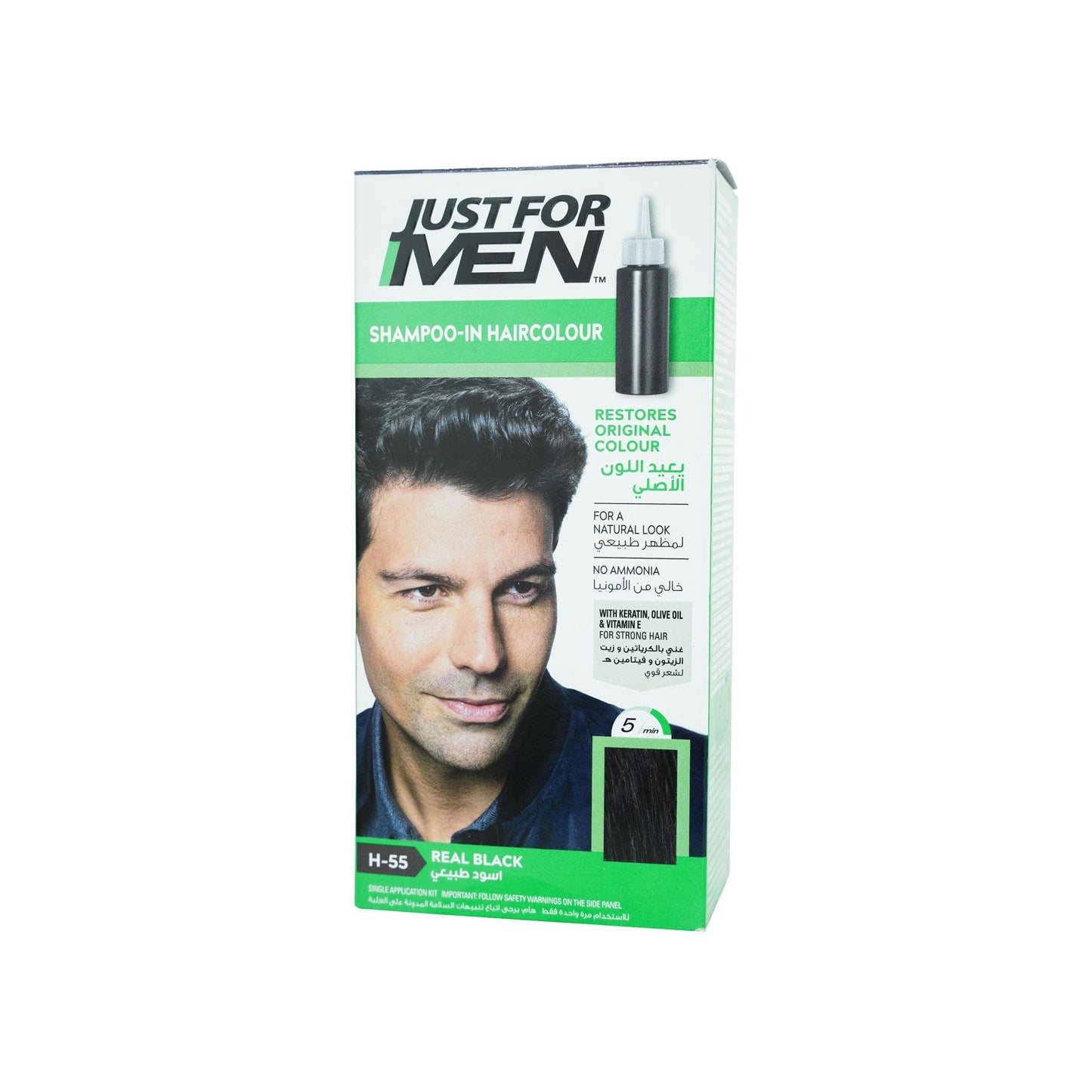 JUST FOR MEN HAIR COLOR HEAD REAL BLACK