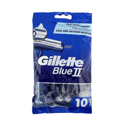 GILLETTE BLUE II LUBRASTRIP RAZORS 10 S