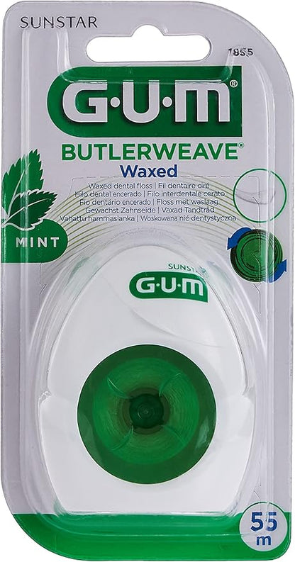 G.U.M BUTLERWEAVE DENTAL FLOSS MINT WAXED