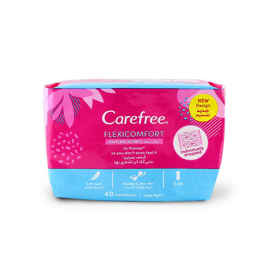 CAREFREE FLEXICOMFORT NORMAL PANTYLINERS DELICATE SCENT 40 S