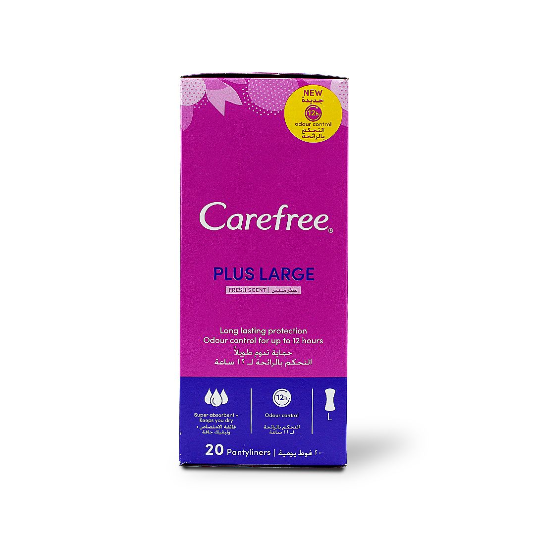 CAREFREE PLUS PANTYLINERS LARGE FRESH SCENT 20 S