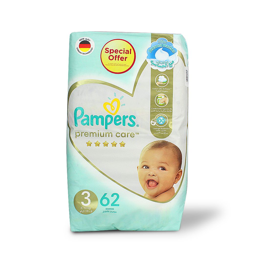 PAMPERS PREMIUM 3 MEDIUM 62 S @12 % OFF