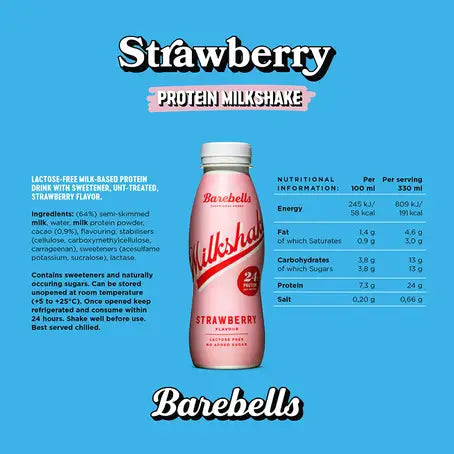 BAREBELLS PROTEIN MILKSHAKE STRAWBERRY 330 ML