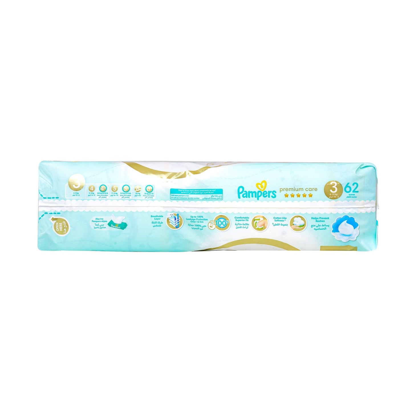 PAMPERS PREMIUM 3 MEDIUM 62 S