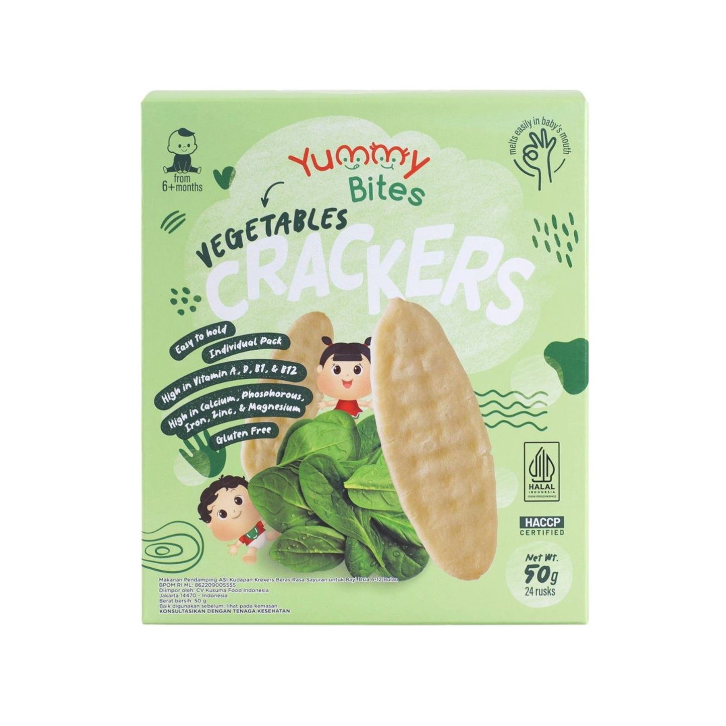 YUMMY BITES CRACKERS VEGETABLES 50 G