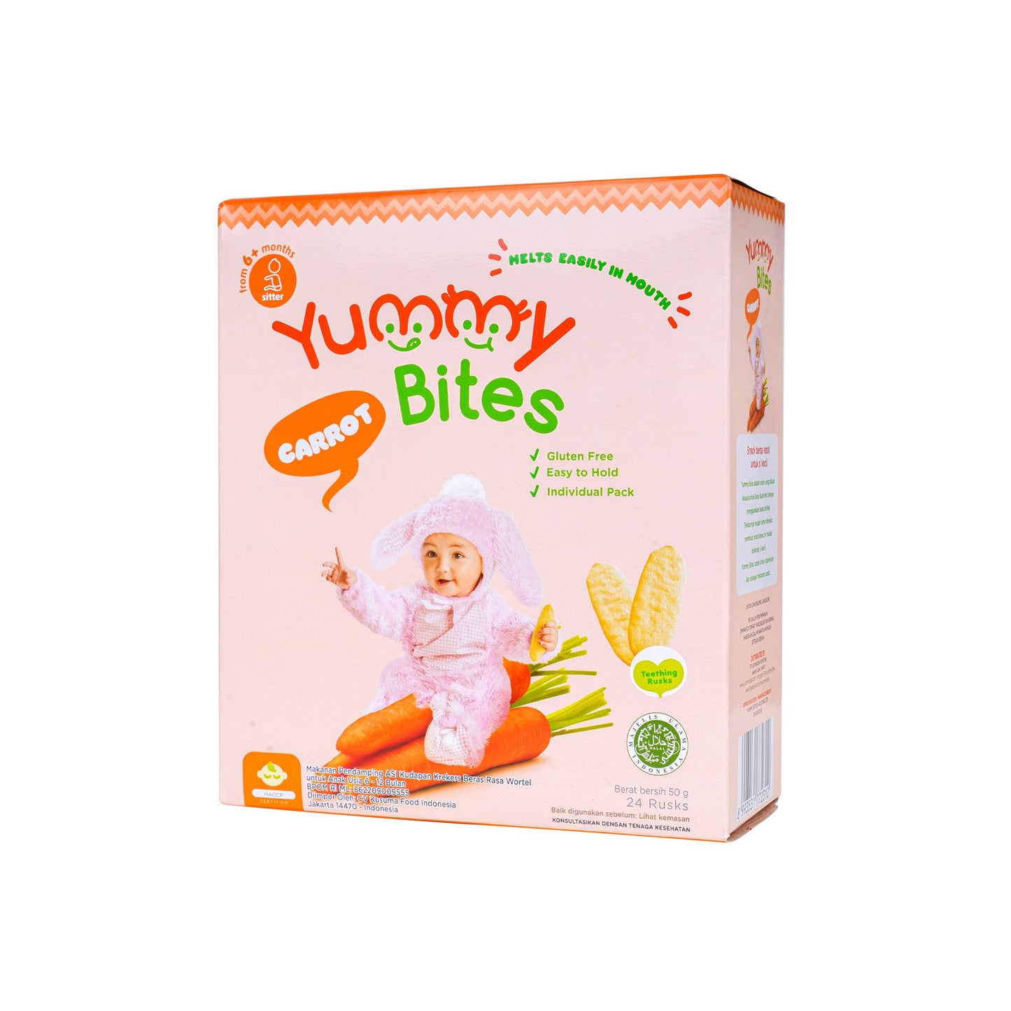 YUMMY BITES CRACKERS CARROT 50 G