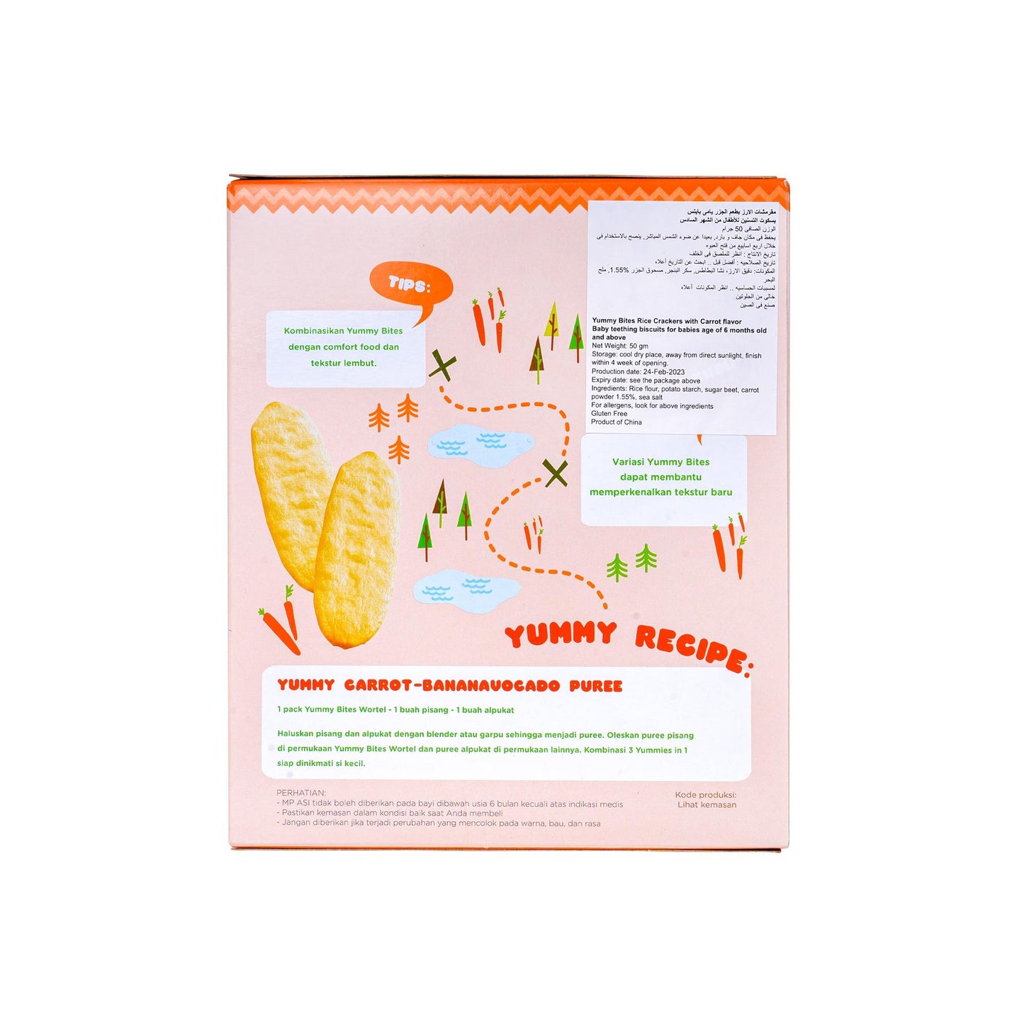 YUMMY BITES CRACKERS CARROT 50 G