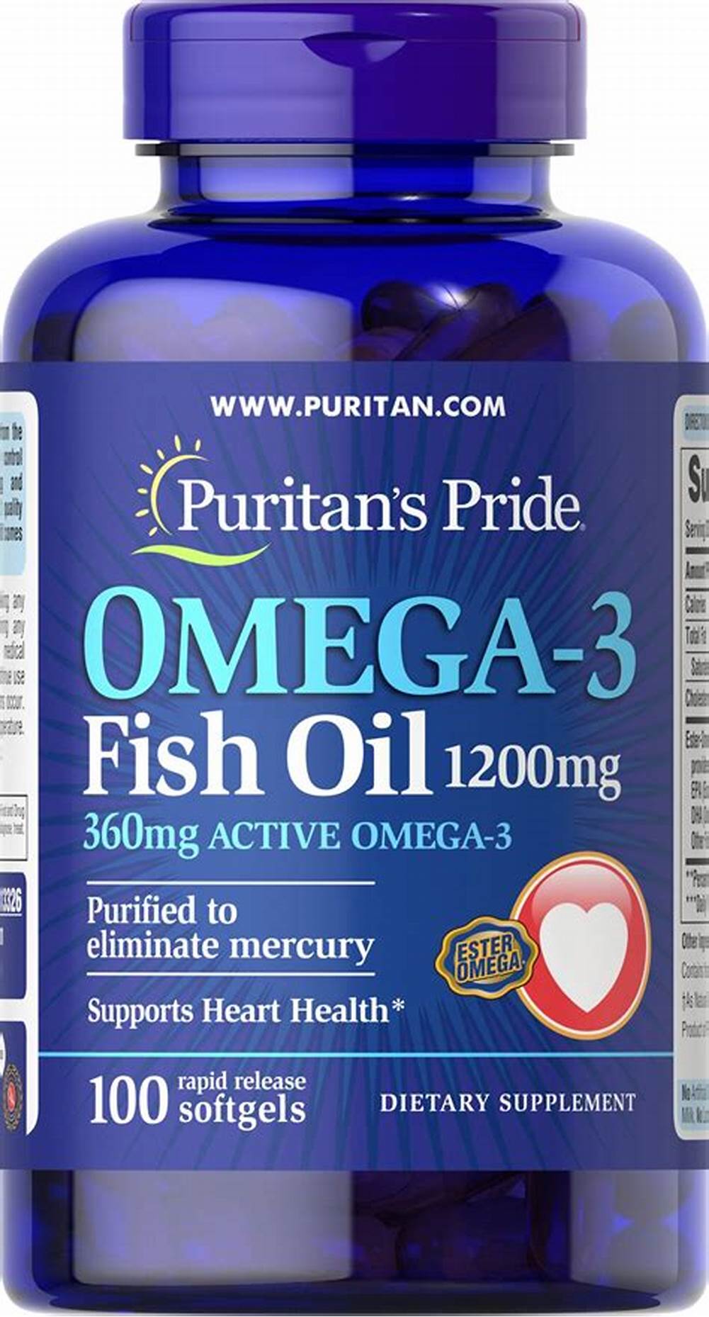 PURITANS PRIDE TRIPLE STRENGTH OMEGA 3 FISH OIL 1400 MG SOFT