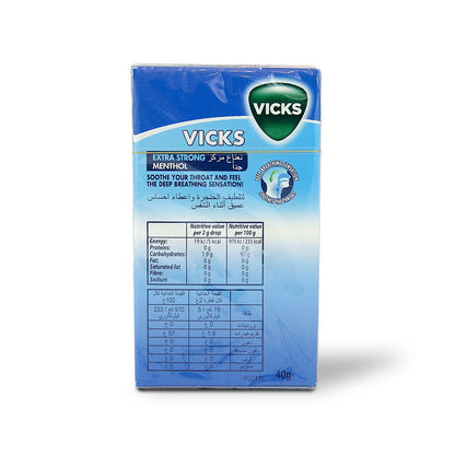 VICKS DROPS EXTRA STRONG MENTHOL 40 G