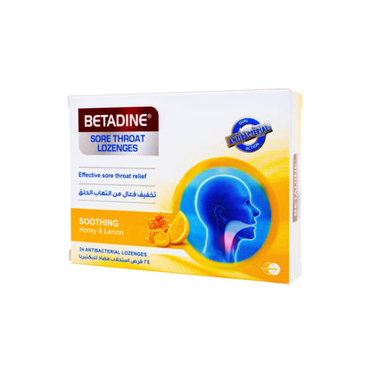 BETADINE SORE THROAT SOOTHING HONEY AND LEMON LOZENGES 24 S