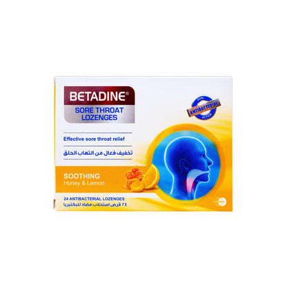 BETADINE SORE THROAT SOOTHING HONEY AND LEMON LOZENGES 24 S